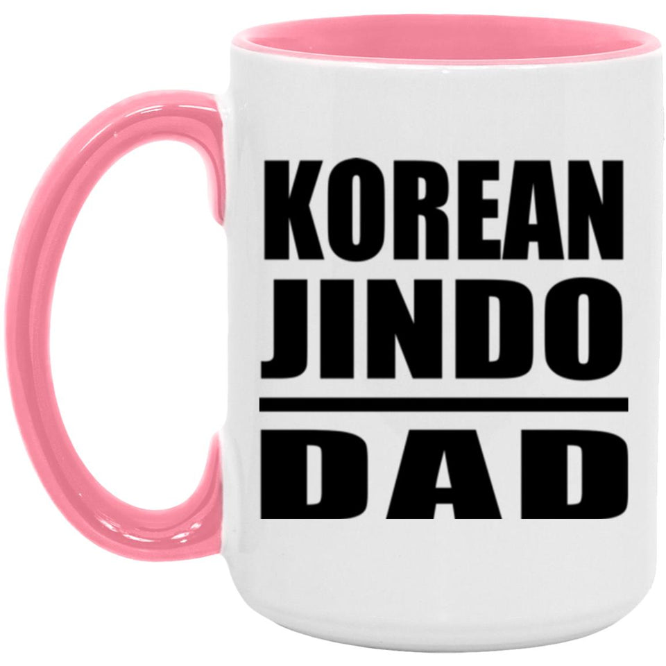 Korean Jindo Dad - 15oz Accent Mug Pink