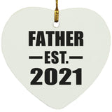 Father Established EST. 2021 - Heart Ornament