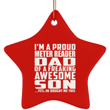 Proud Meter Reader Dad Of Awesome Son - Star Ornament