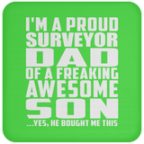 Proud Surveyor Dad Of Awesome Son - Drink Coaster