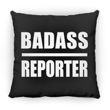 Badass Reporter - Throw Pillow Black