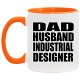 Dad Husband Industrial Designer - 11oz Accent Mug Orange