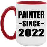 Painter Since 2022 - 15oz Accent Mug Red