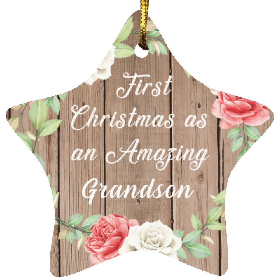 First Christmas As an Amazing Grandson - Star Ornament B