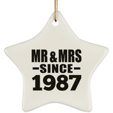 37th Anniversary Mr & Mrs Since 1987 - Star Ornament
