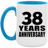 38th Anniversary 38 Years - 15oz Accent Mug Blue