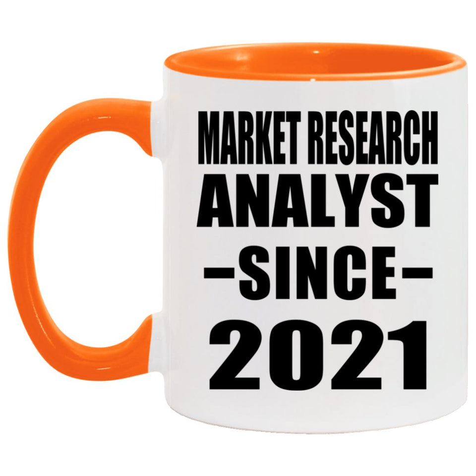 Market Research Analyst Since 2021 - 11oz Accent Mug Orange