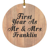First Year As Mr & Mrs Franklin - Circle Ornament C