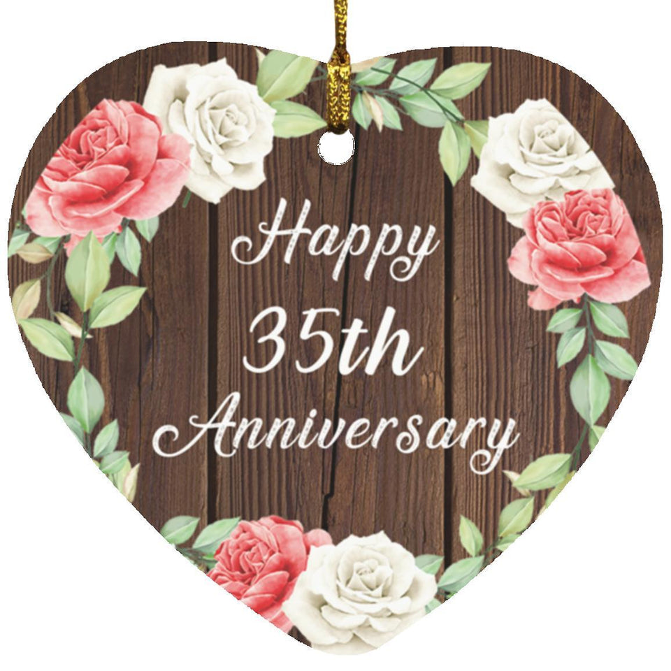 Happy 35th Anniversary - Heart Ornament A