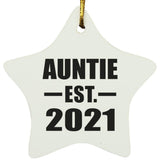 Auntie Established EST. 2021 - Star Ornament