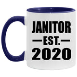 Janitor Established EST. 2020 - 11oz Accent Mug Purple