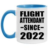 Flight Attendant Since 2022 - 11oz Accent Mug Blue