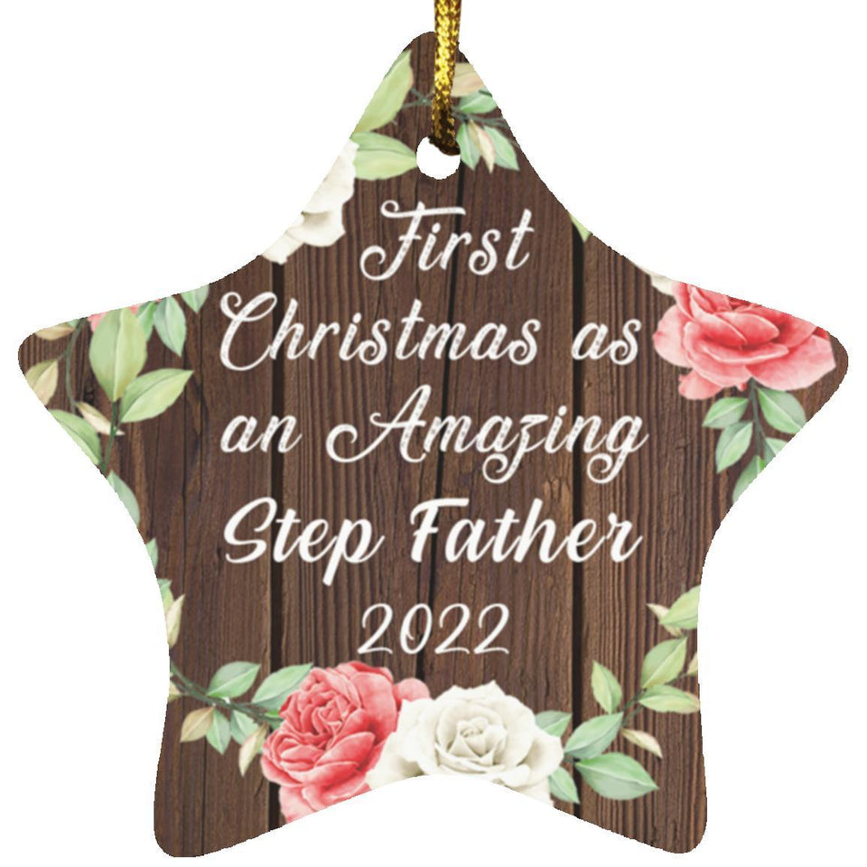 First Christmas As an Amazing Step Father 2022 - Star Ornament A