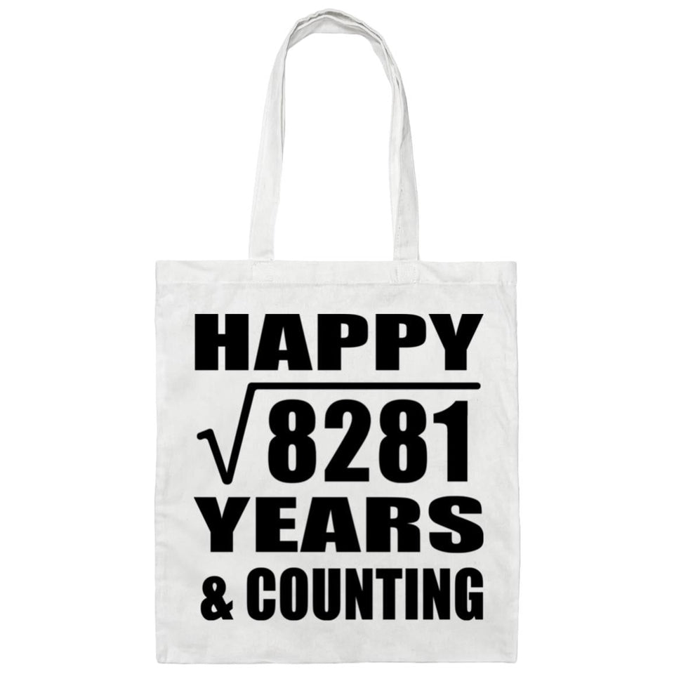 Happy 91st Anniversary Square Root of 8281 Years & Counting - Tote Bag White