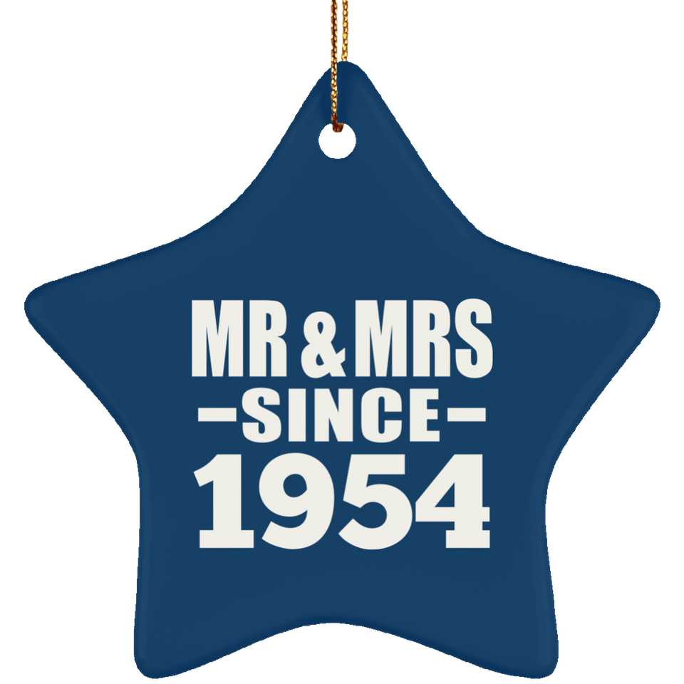 70th Anniversary Mr & Mrs Since 1954 - Star Ornament