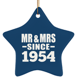 70th Anniversary Mr & Mrs Since 1954 - Star Ornament