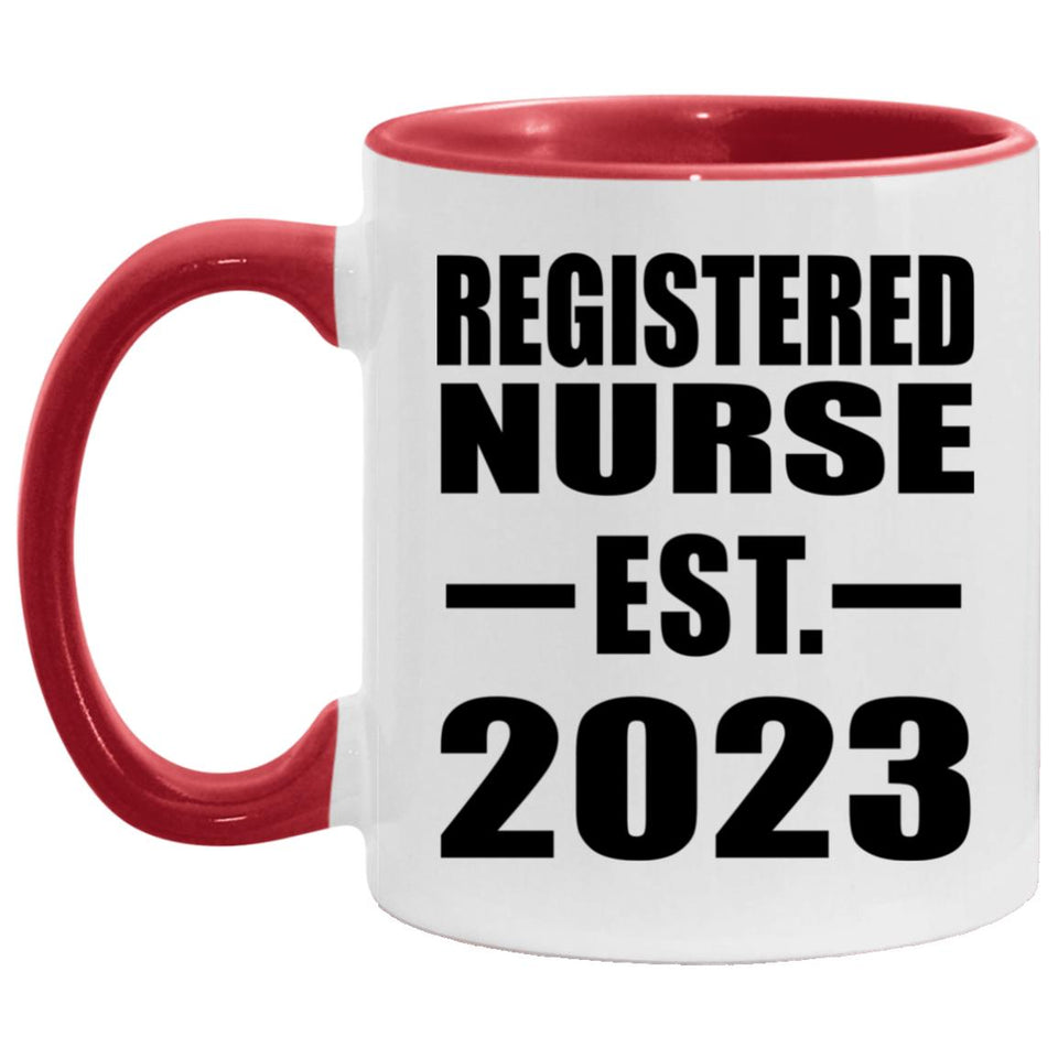 Registered Nurse Established EST. 2023 - 11oz Accent Mug Red