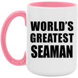 World's Greatest Seaman - 15oz Accent Mug Pink