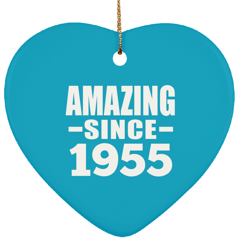 69th Birthday Amazing Since 1955 - Heart Ornament