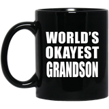World's Okayest Grandson - 11 Oz Coffee Mug Black