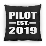 Pilot Established EST. 2019 - Throw Pillow Black