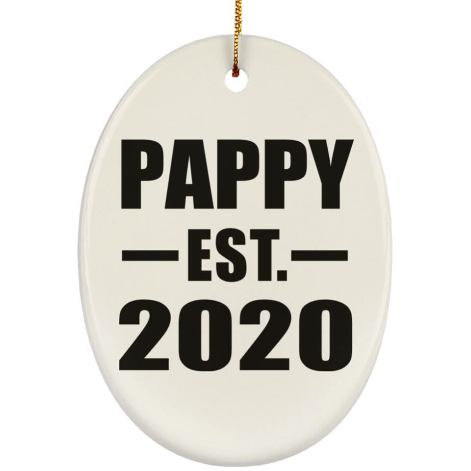 Pappy Established EST. 2020 - Oval Ornament