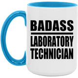 Badass Laboratory Technician - 15oz Accent Mug Blue
