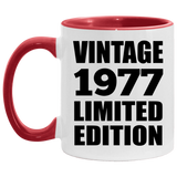 47th Birthday Vintage 1977 Limited Edition - 11oz Accent Mug Red
