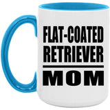 Flat-Coated Retriever Mom - 15oz Accent Mug Blue