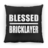 Blessed Bricklayer - Throw Pillow Black