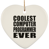 Coolest Computer Programmer Ever - Heart Ornament