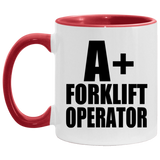 A+ Forklift Operator - 11oz Accent Mug Red