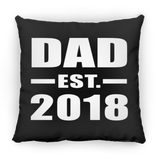 Dad Established EST. 2018 - Throw Pillow Black