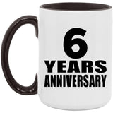 6th Anniversary 6 Years - 15oz Accent Mug Black