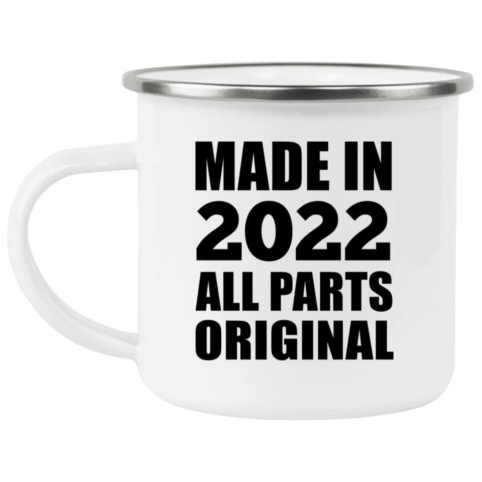 2nd Birthday Made in 2022 All Parts Original - 12oz Camping Mug