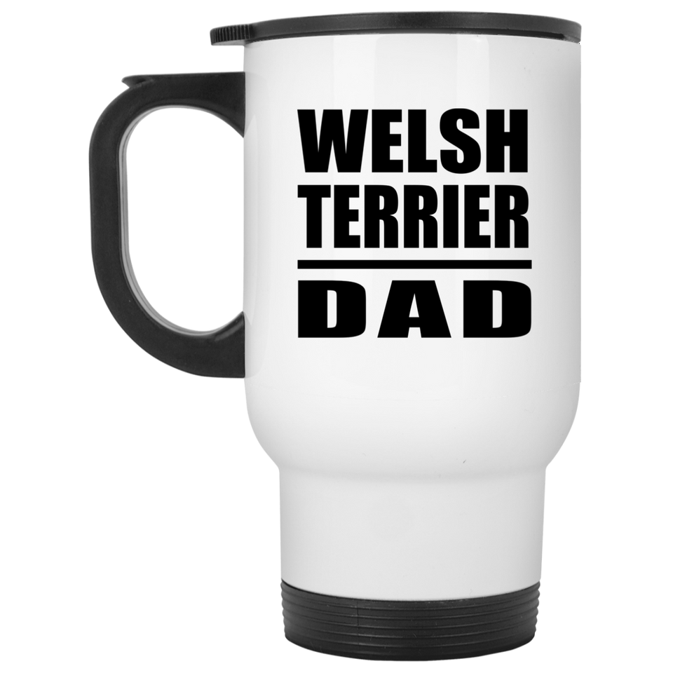 Welsh Terrier Dad - White Travel Mug