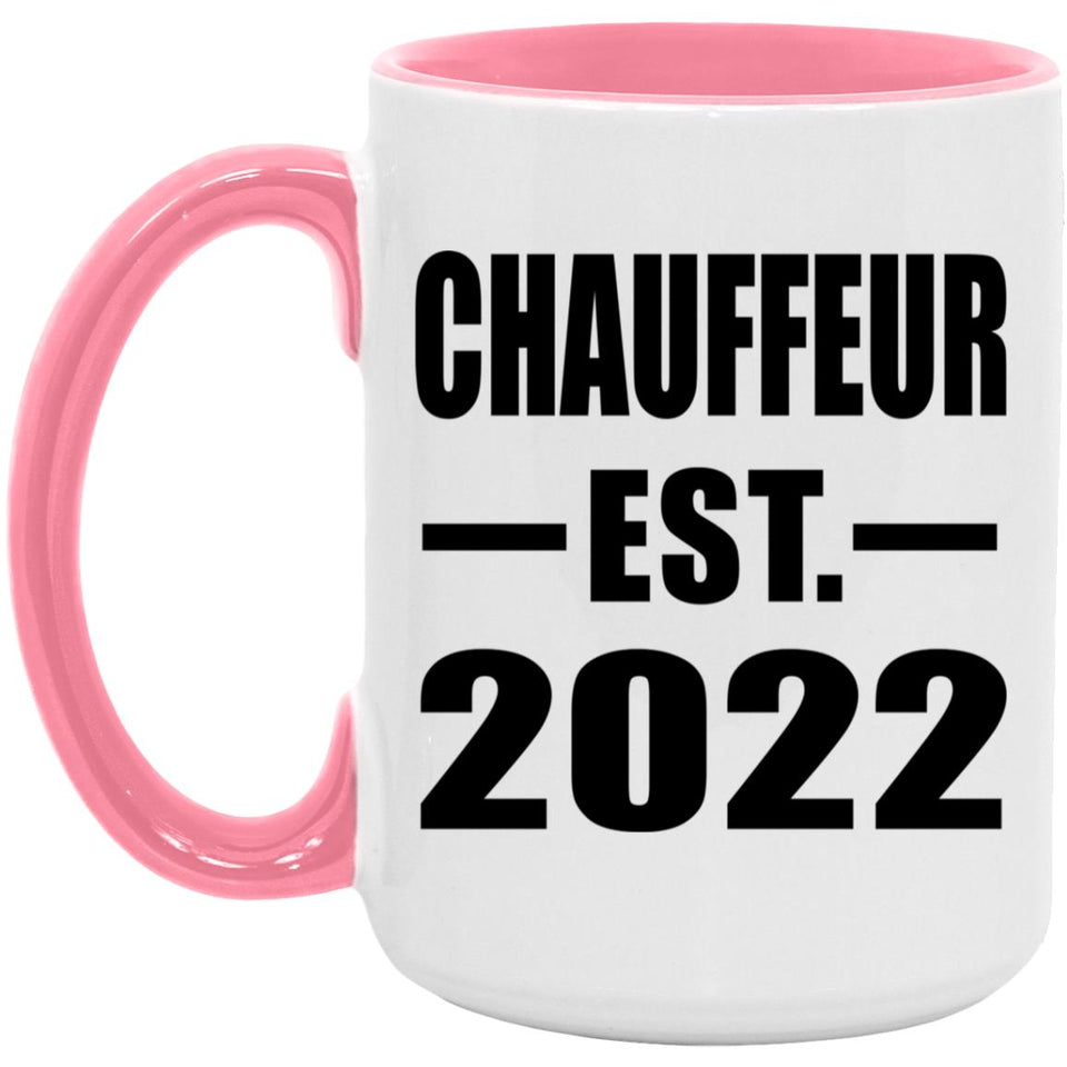Chauffeur Established EST. 2022 - 15oz Accent Mug Pink