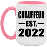 Chauffeur Established EST. 2022 - 15oz Accent Mug Pink