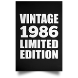 38th Birthday Vintage 1986 Limited Edition - Poster Portrait