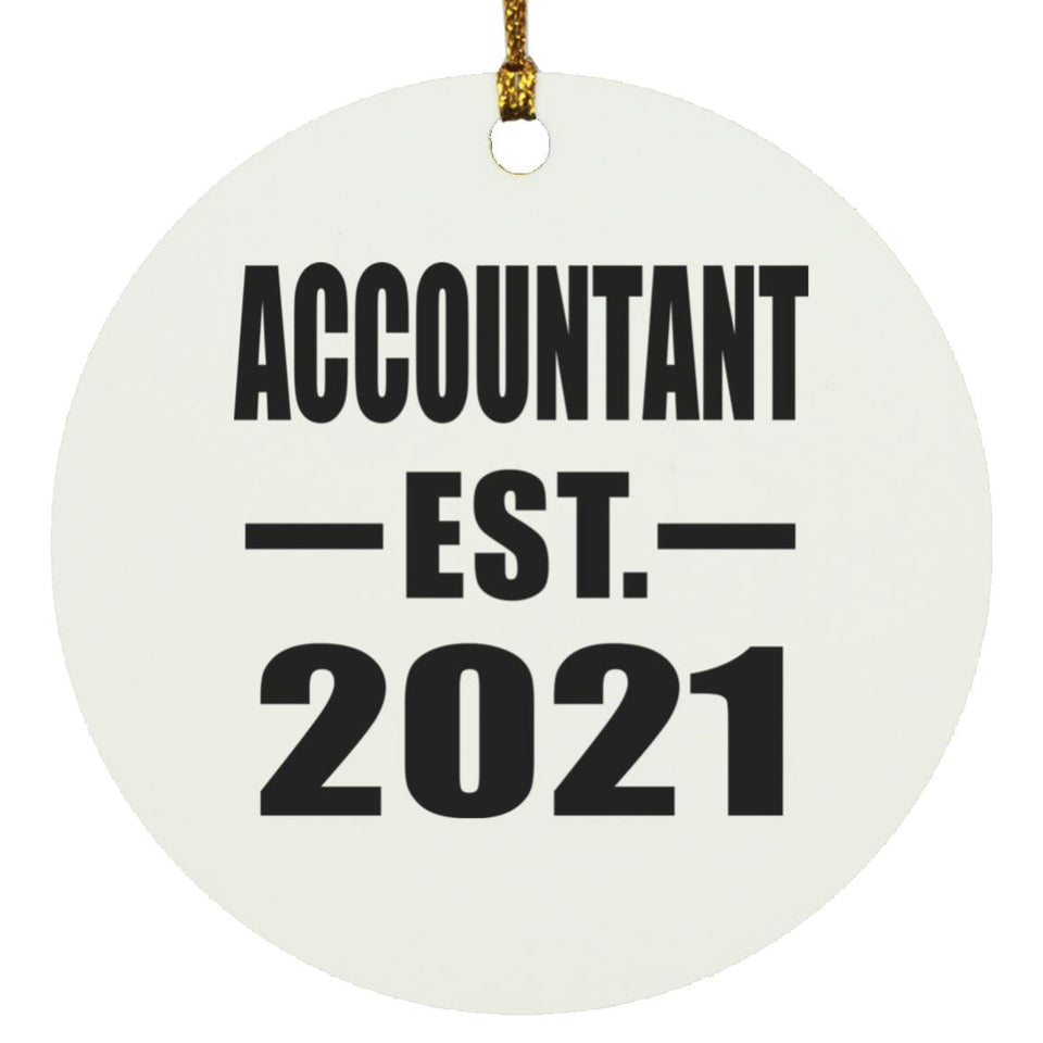 Accountant Established EST. 2021 - Circle Ornament
