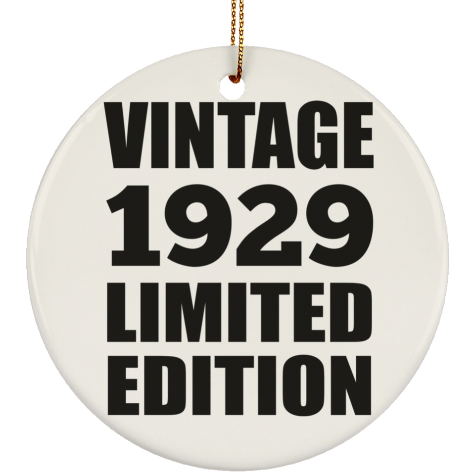 95th Birthday Vintage 1929 Limited Edition - Circle Ornament