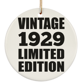 95th Birthday Vintage 1929 Limited Edition - Circle Ornament