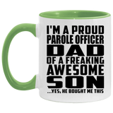 Proud Parole Officer Dad Of Awesome Son - 11oz Accent Mug Green
