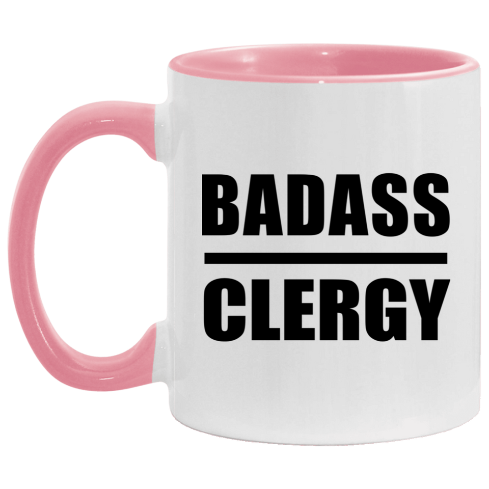 Badass Clergy - 11oz Accent Mug Pink