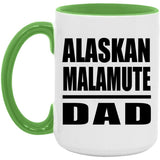 Alaskan Malamute Dad - 15oz Accent Mug Green