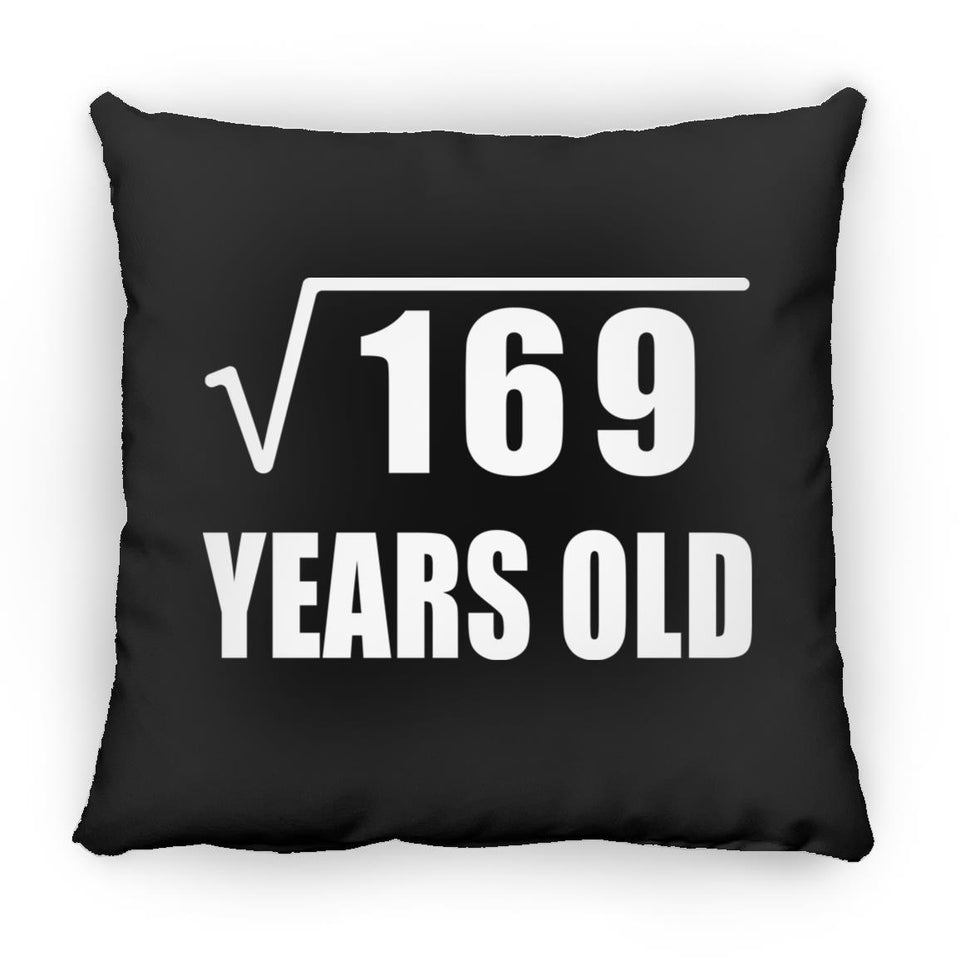 13th Birthday Square Root of 169 Years Old - Throw Pillow Black