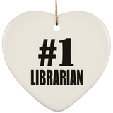Number One #1 Librarian - Heart Ornament