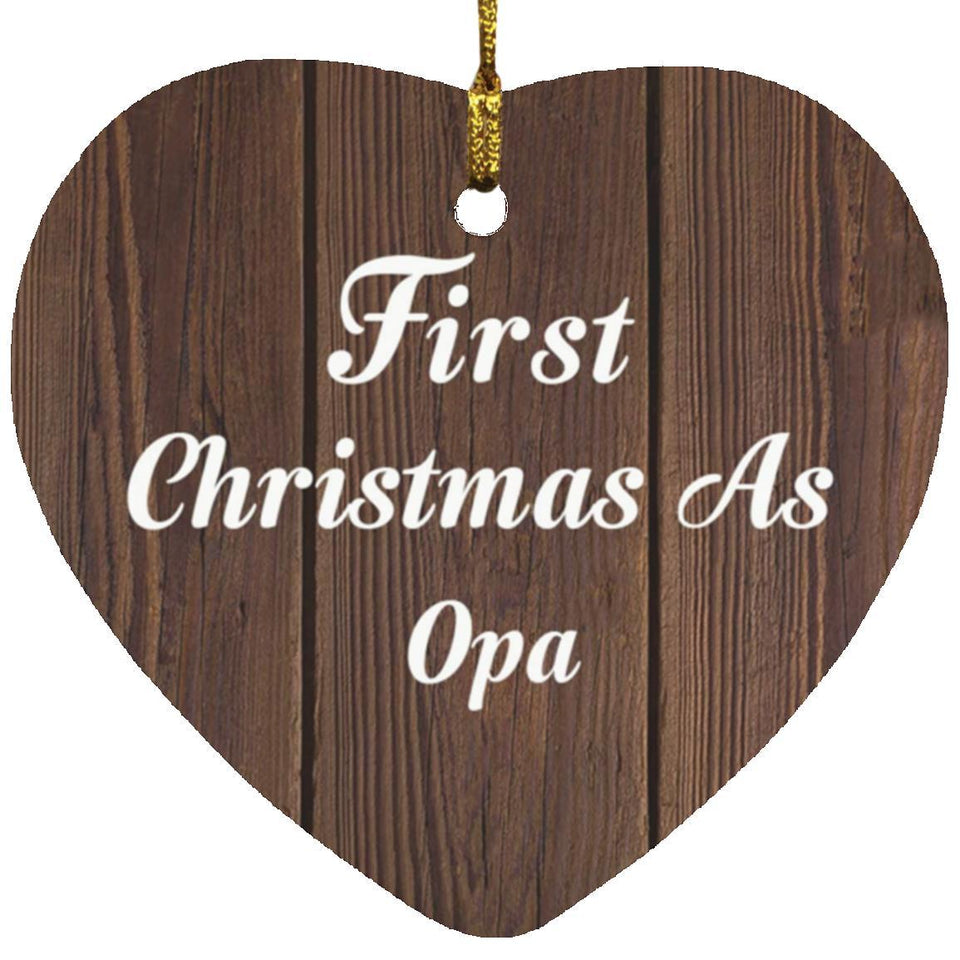 First Christmas As Opa - Heart Ornament D