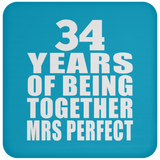 34th Anniversary 34 Years Of Being Mrs Perfect - Drink Coaster