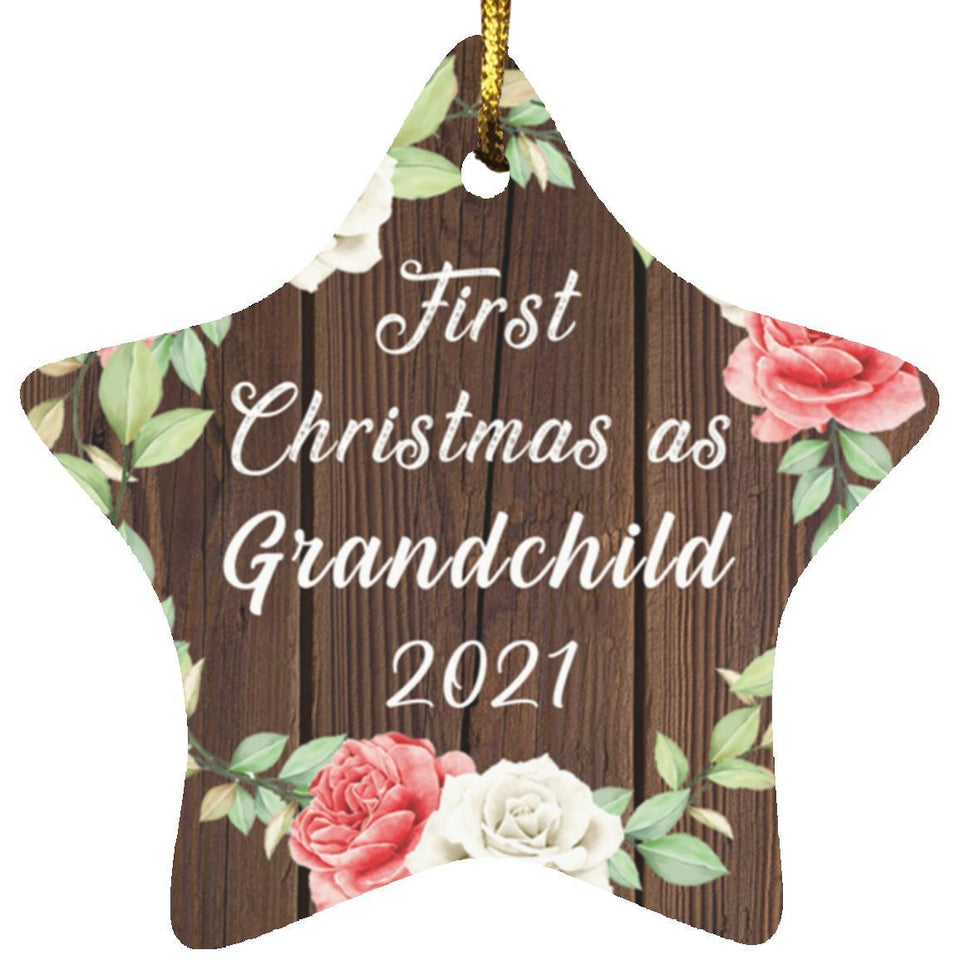 First Christmas As Grandchild 2021 - Star Ornament A